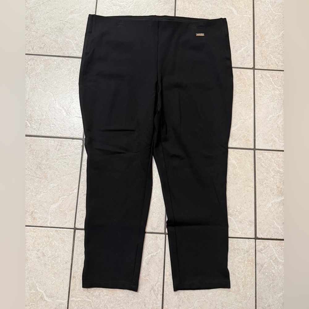 Rafaella Women’s Plus Size 3X Black Tummy Control Pull On Ponte Dress Pants